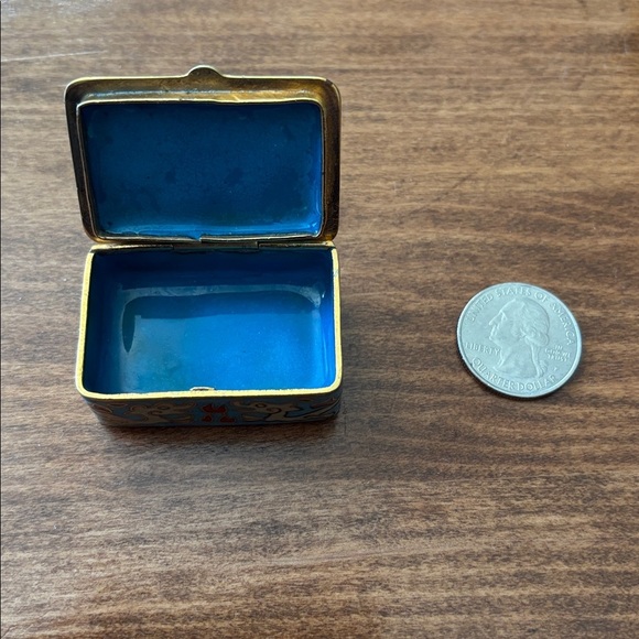 Dragonfly Decorative Box in Blue and Gold - Picture 3 of 5